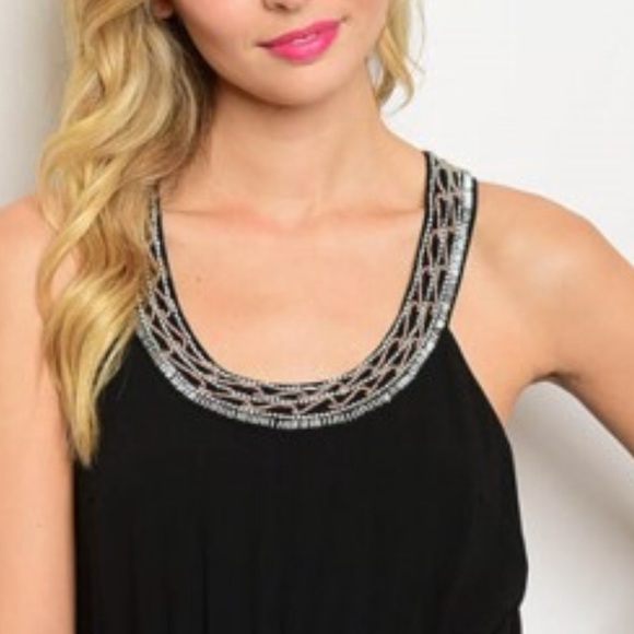 The clothing co. beaded romper black M - Picture 6 of 7